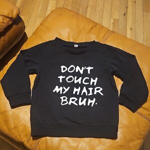 Shein-Size 110 Or 4-Kids Black Graphic‎ Sweatshirt